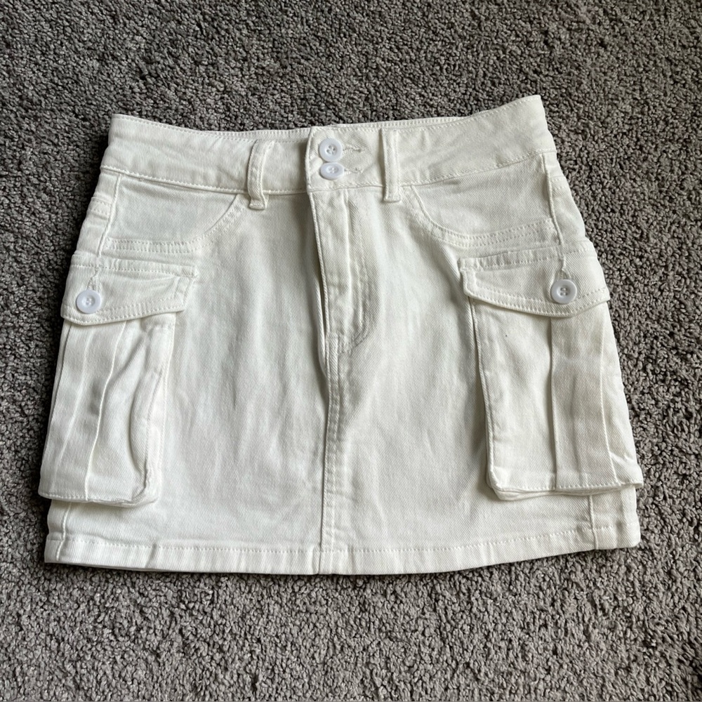Lillusory Off-White Denim Mini Skirt Size S